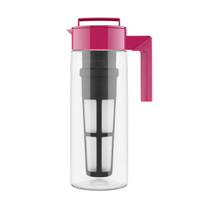 Takeya Flash Chill pouring action with easy-grip handle for spill-free hot or cold pours.