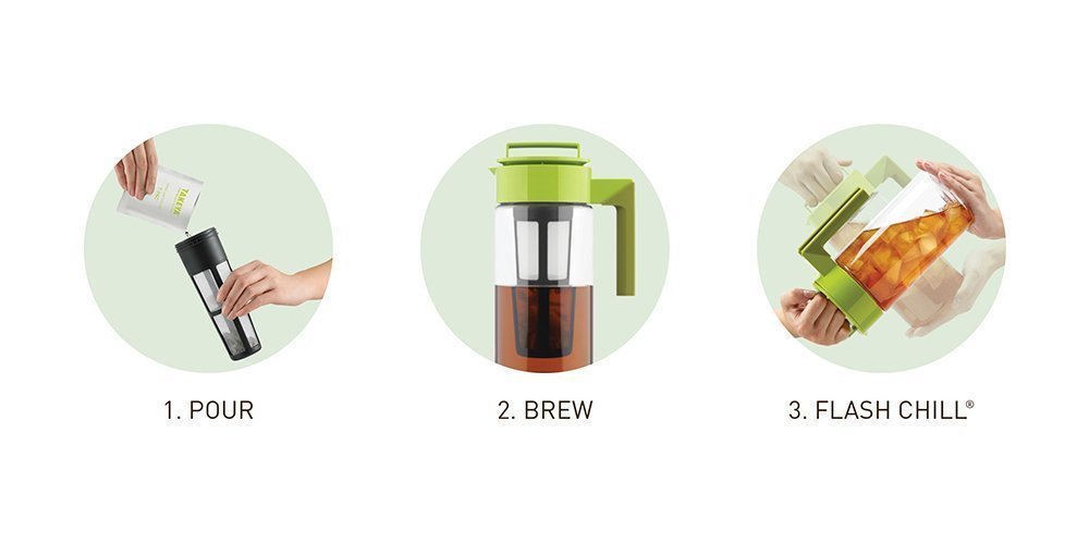 Takeya Flash Chill 2-quart pitcher, large capacity for entertaining or daily servings.