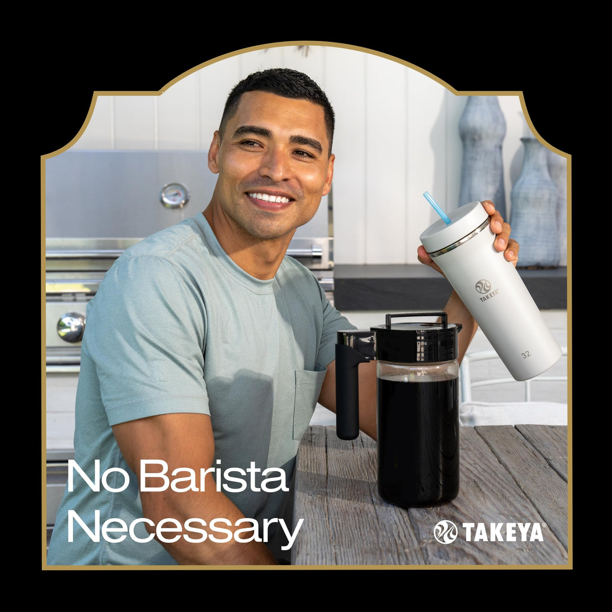 Takeya glass supports hot coffee use with heat-resistant borosilicate
