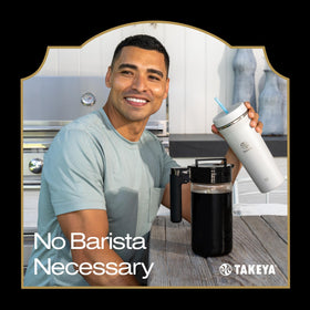 Takeya glass supports hot coffee use with heat-resistant borosilicate