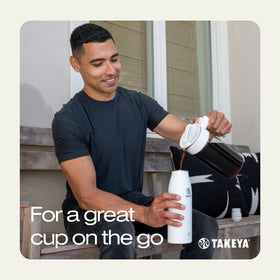 Compact fridge-friendly Takeya pitcher fits door shelves neatly.