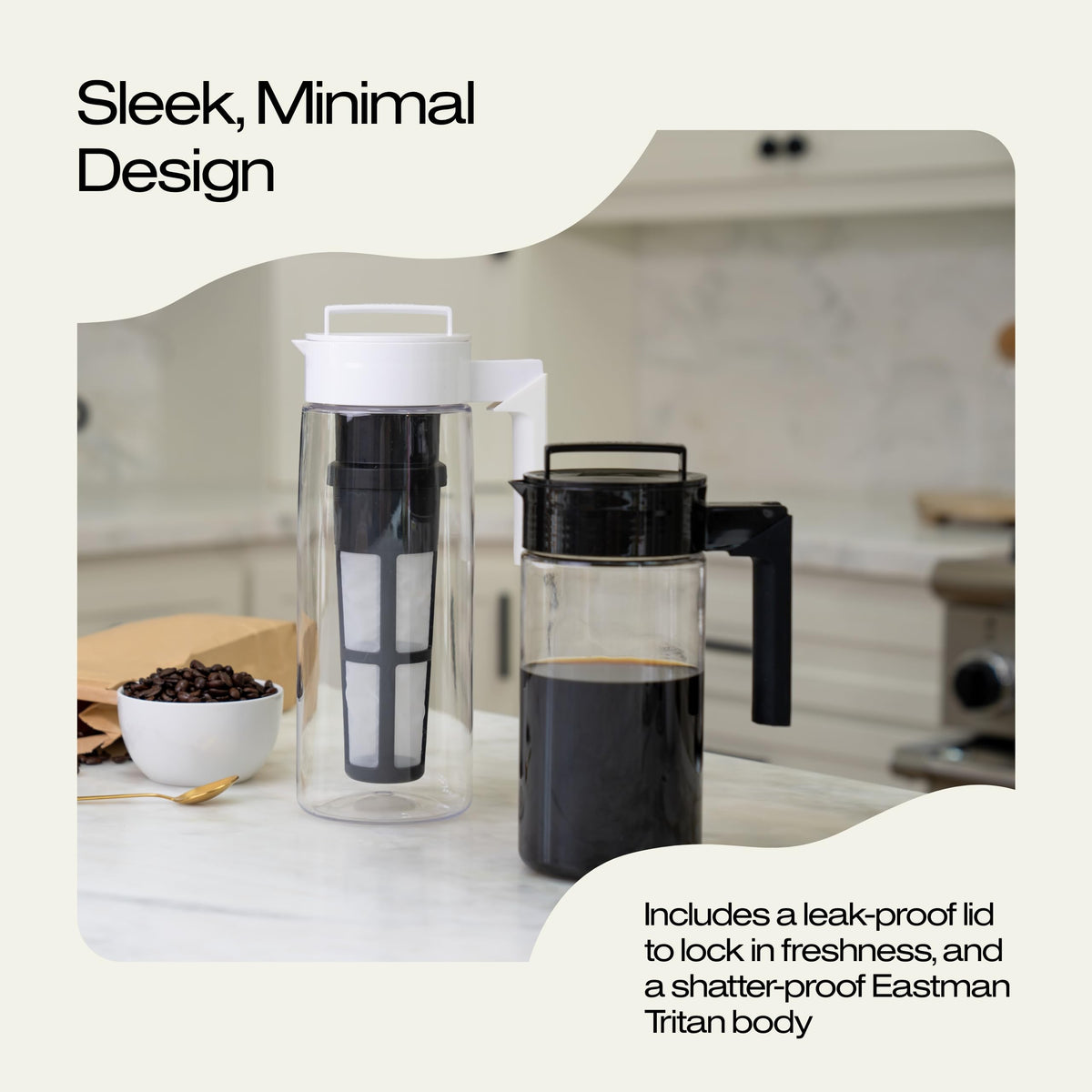 Takeya stain- and odor-resistant Tritan for clean brews.