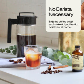 Takeya silicone-handle pitcher ensures comfortable, controlled pours.