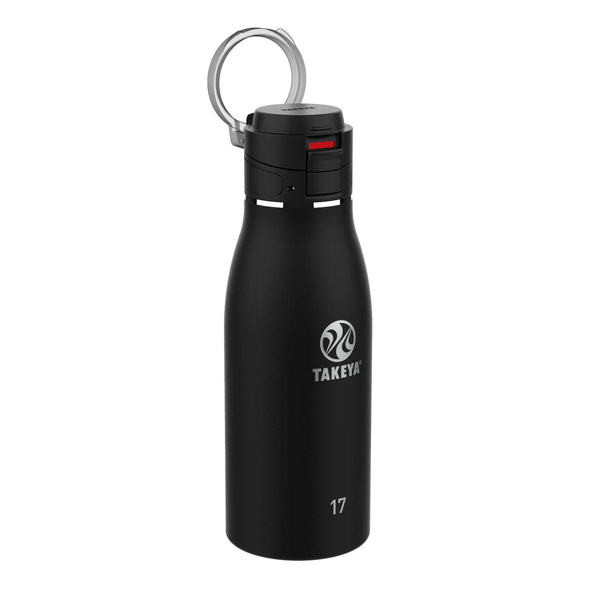 Takeya Traveler mug with flip-lock lid for secure sipping on the go.
