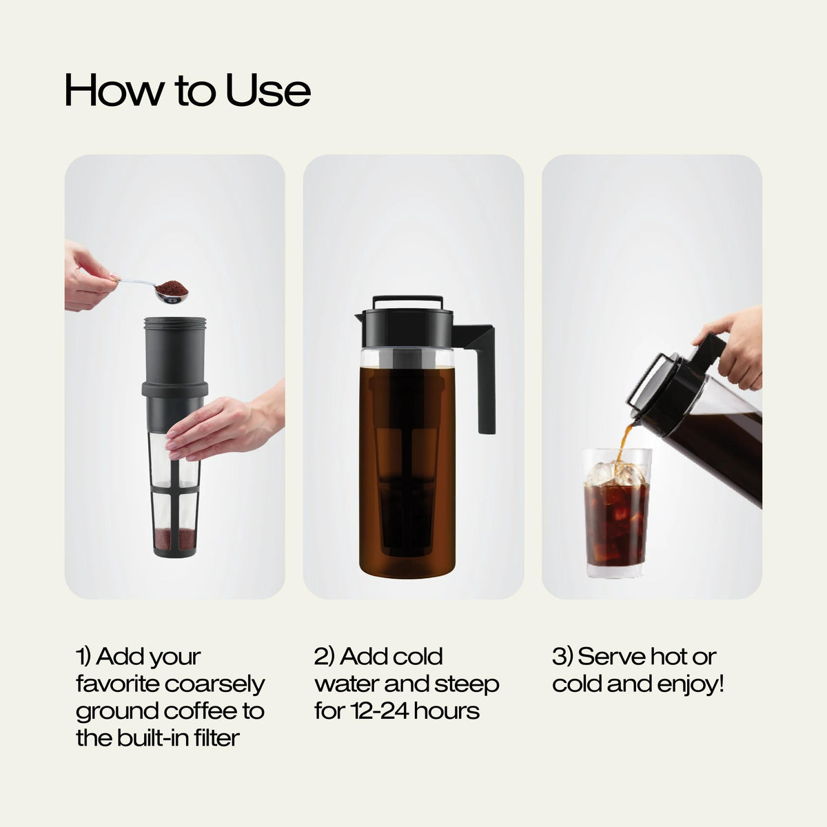 USA-made Takeya cold brew pitcher blends design with durability.