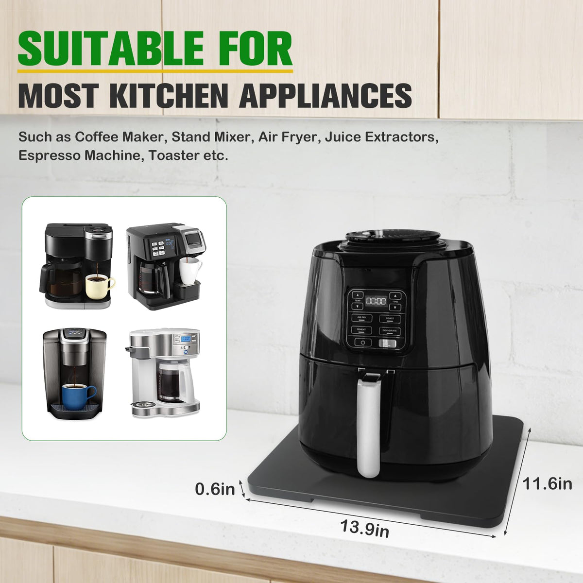 Taladad slider shown under cabinet demonstrates space-saving convenience
