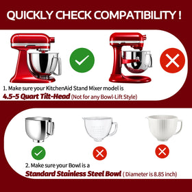 Taladad large angled pour chute facilitates easy ingredient addition.