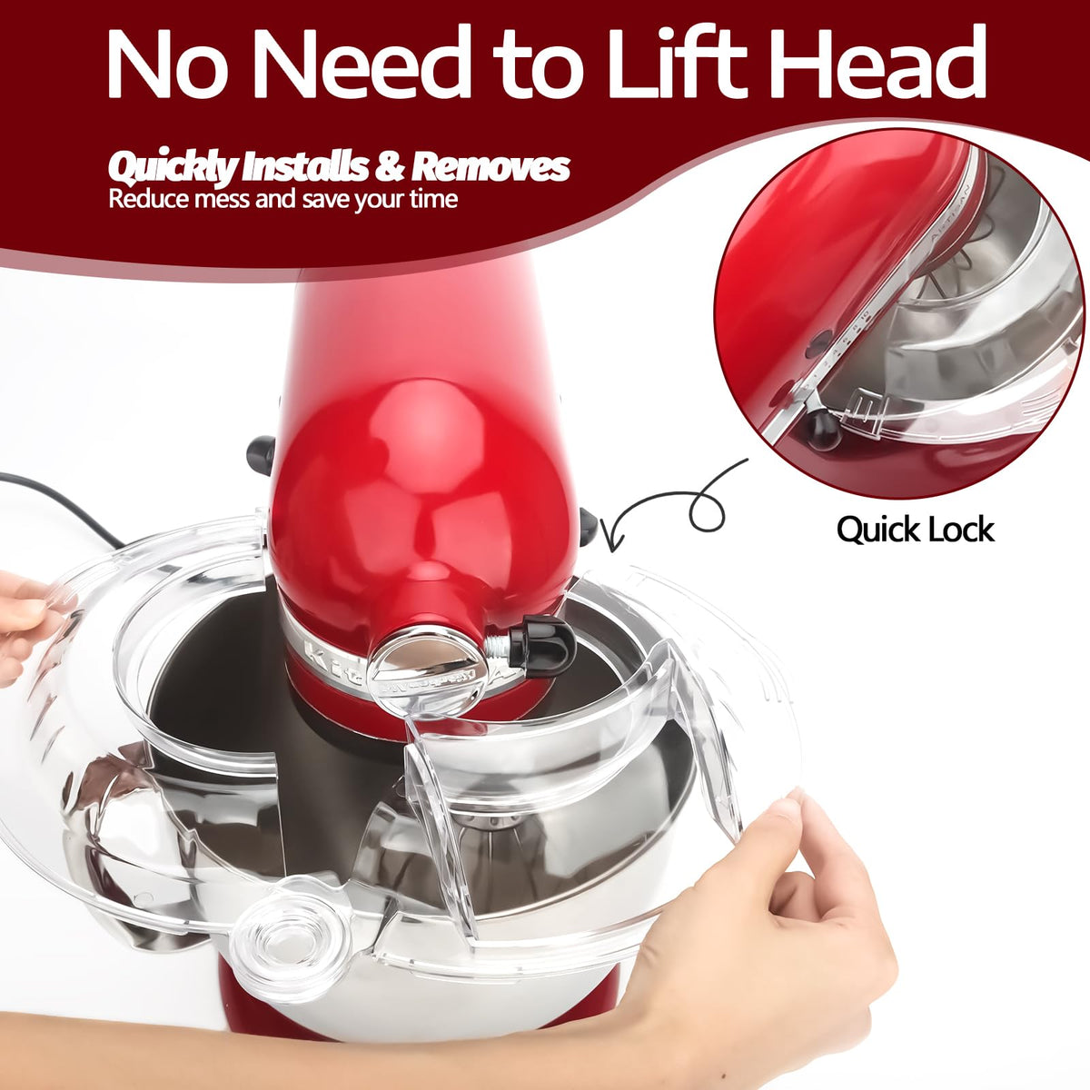 Taladad quick-lock dump hood enables fast, mess-free ingredient loading.