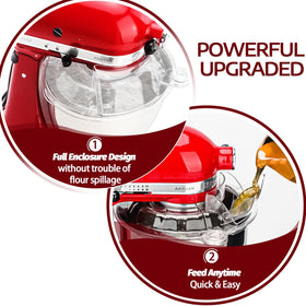 Taladad splatter guard prevents overflow during batter mixing.