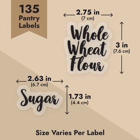 Talented Kitchen jar labels with clear backing blend into decor.
