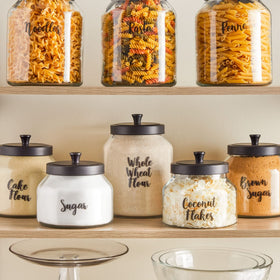 Talented Kitchen cereal label on storage jar speeds breakfast prep.