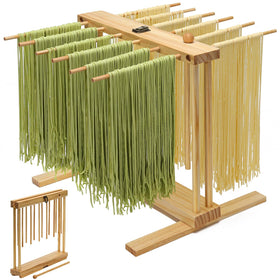 Talentree collapsible pasta drying rack shown folded for compact storage.