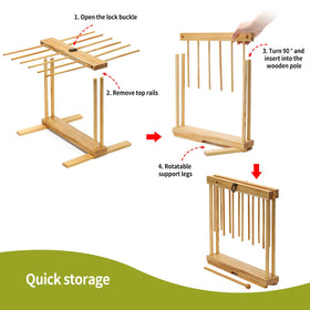 Talentree wooden pasta drying rack highlights natural wood construction.