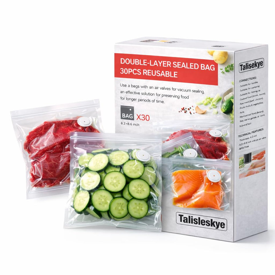 talisleskye compact vacuum seal bags shown for sous vide and meal prep freshness