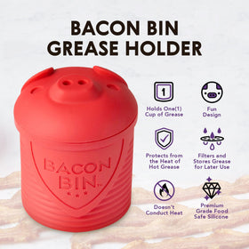 Talisman Designs Bacon Bin with wide base stays steady on countertops.