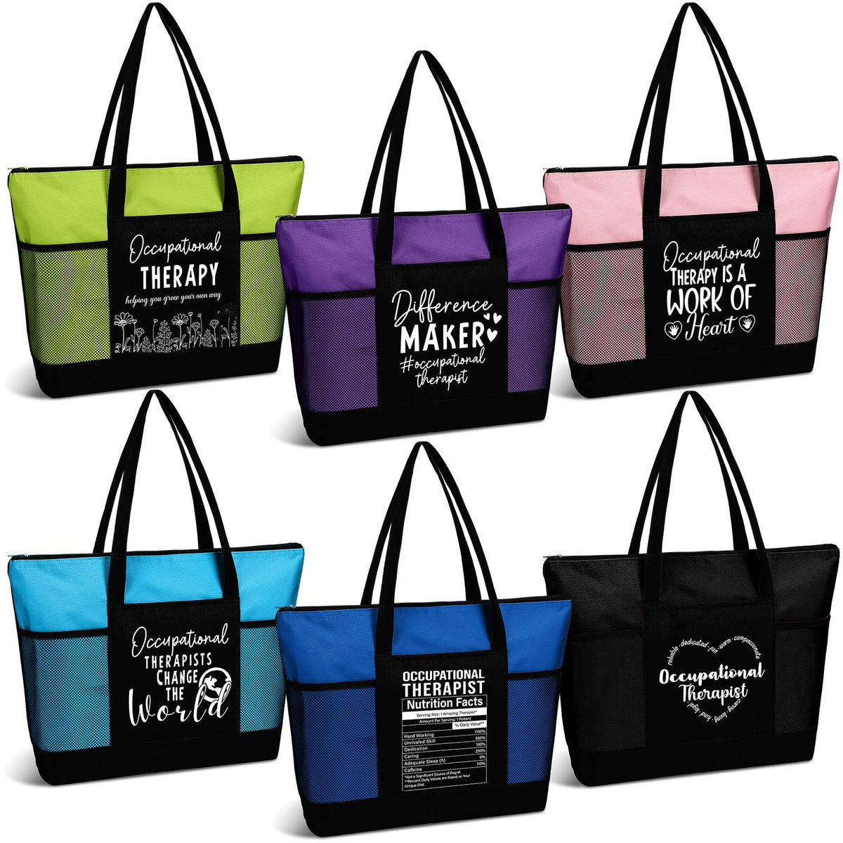 Tallew OT tote six-pack front view shows durable Oxford fabric and colorful options for gifting.