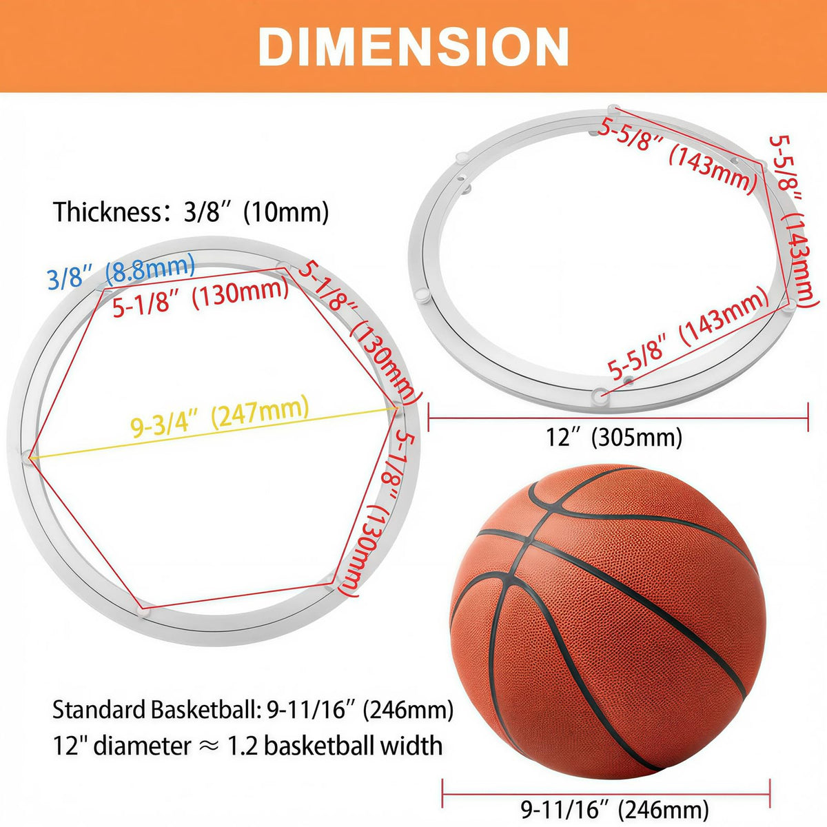 TamBee 12-inch lazy susan inner ring close-up highlighting durable hardware for long-lasting storage