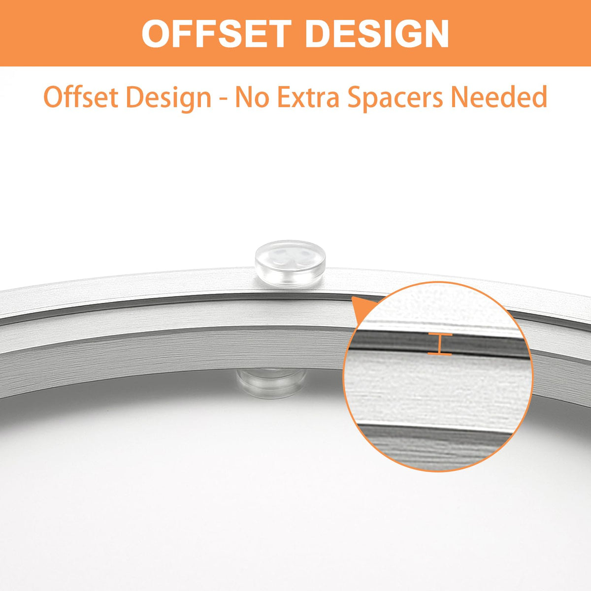 TamBee lazy susan top attachment area demonstrating easy mounting options