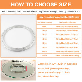 TamBee metal lazy susan bearing close-up showing sturdy construction for everyday use