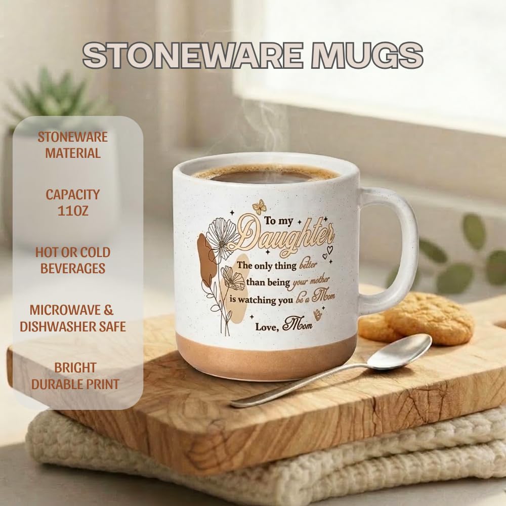 TAMUNBEE Cream white speckled mug with modern farmhouse charm