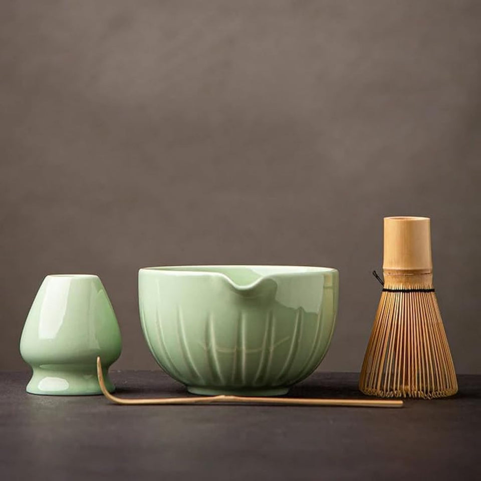TANG PIN Matcha Set porcelain bowl shows vibrant ceremonial tea color