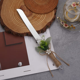 TANG SONG leaf-design cake knife highlights rustic charm at your reception