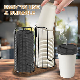 Tanggiteck lid organizer on top keeps lids within easy reach.