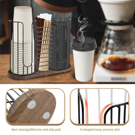 Tanggiteck lid organizer keeps lids within reach for quick beverage prep.