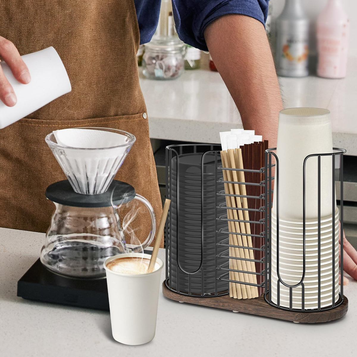 Tanggiteck straw storage holds straws and small items for quick beverage prep.