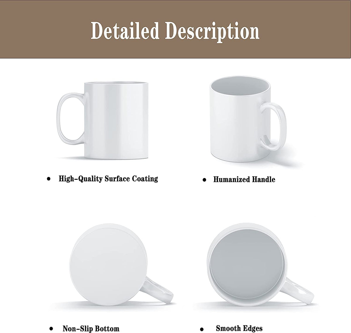 TANGLONG ceramic sublimation mug with bright sublimation coating that preserves color