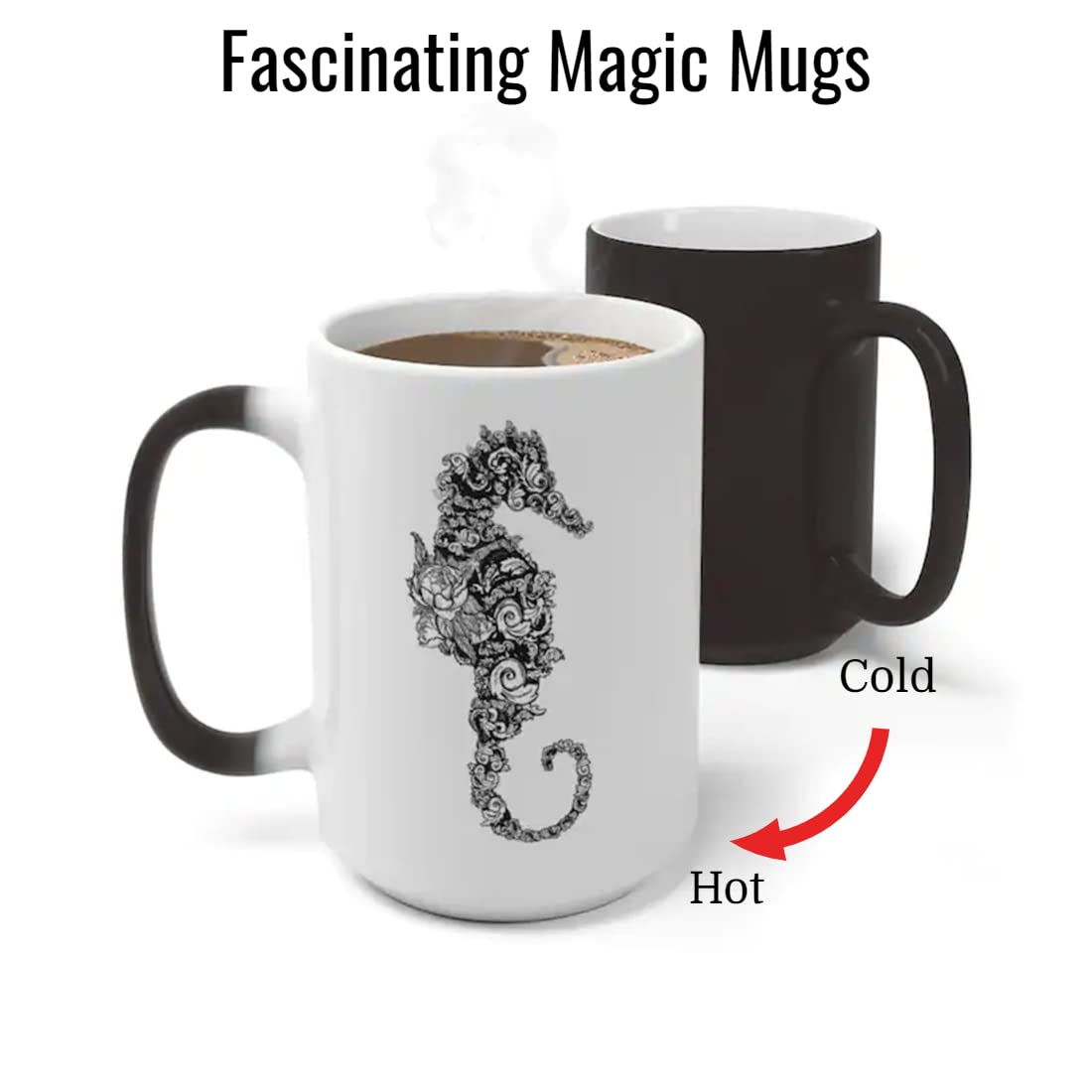 TANGLONG sublimation ceramic mug showcases heat-activated color shift for prints.