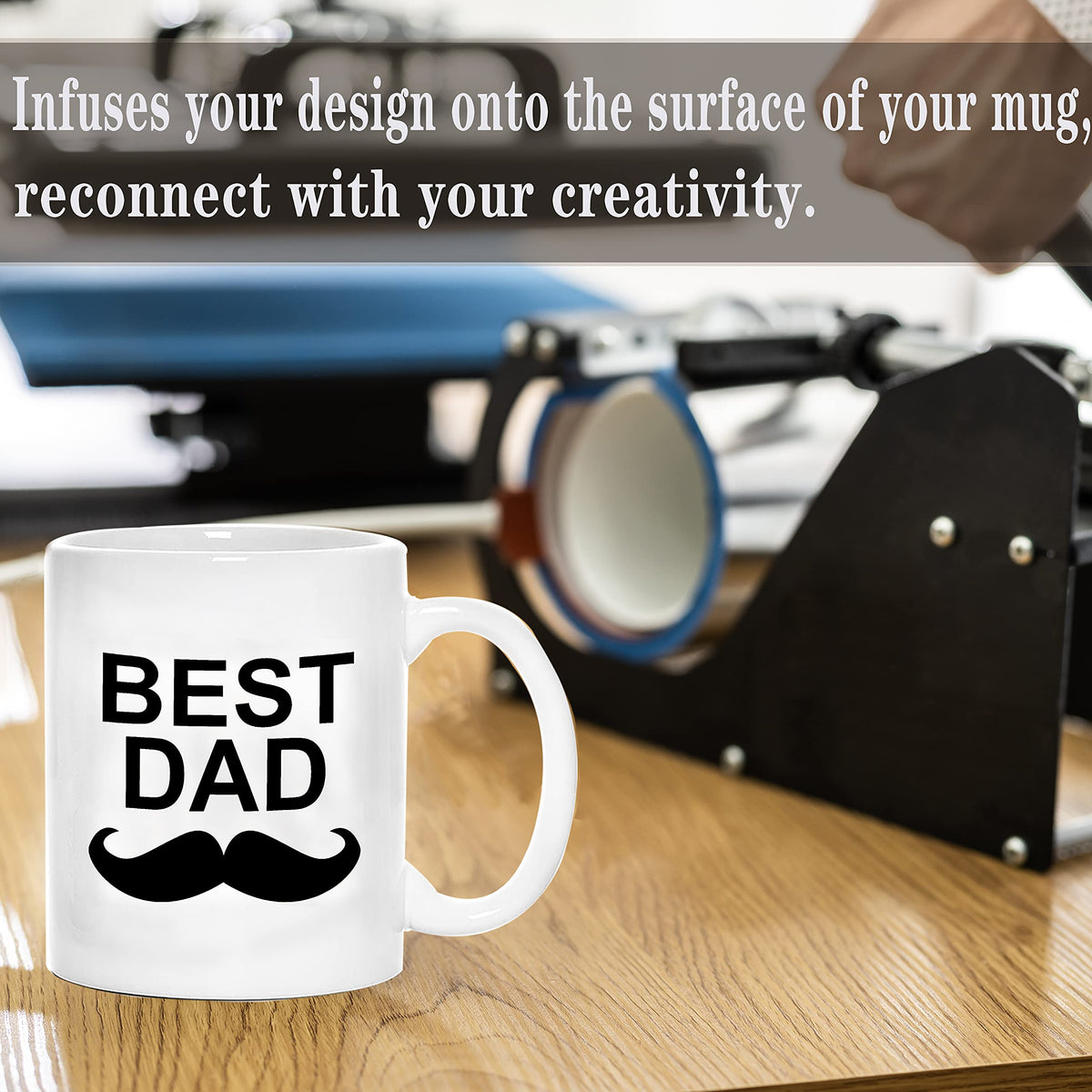 TANGLONG 11oz mug, dishwasher-safe coating supports durable prints over time