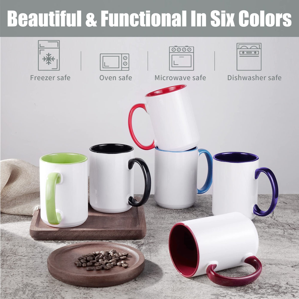 TANGLONG durable sublimation mugs, dishwasher safe for easy care.