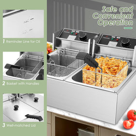 TangMe left basket in use for quick batch frying