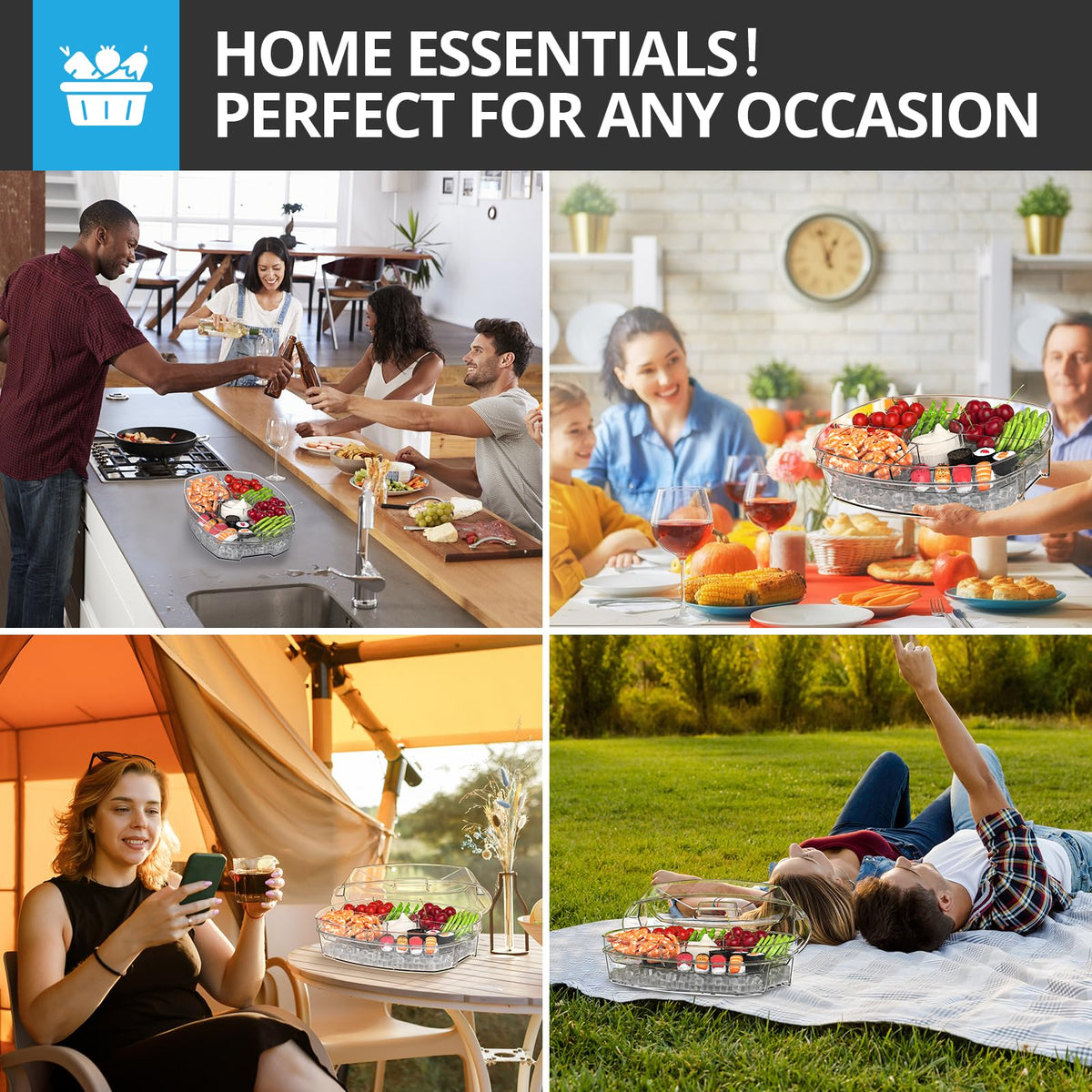 Includes 3 tongs for effortless serving during gatherings.