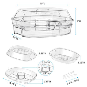 Removable ice container in Tangyinus platter ideal for salad or fruits.