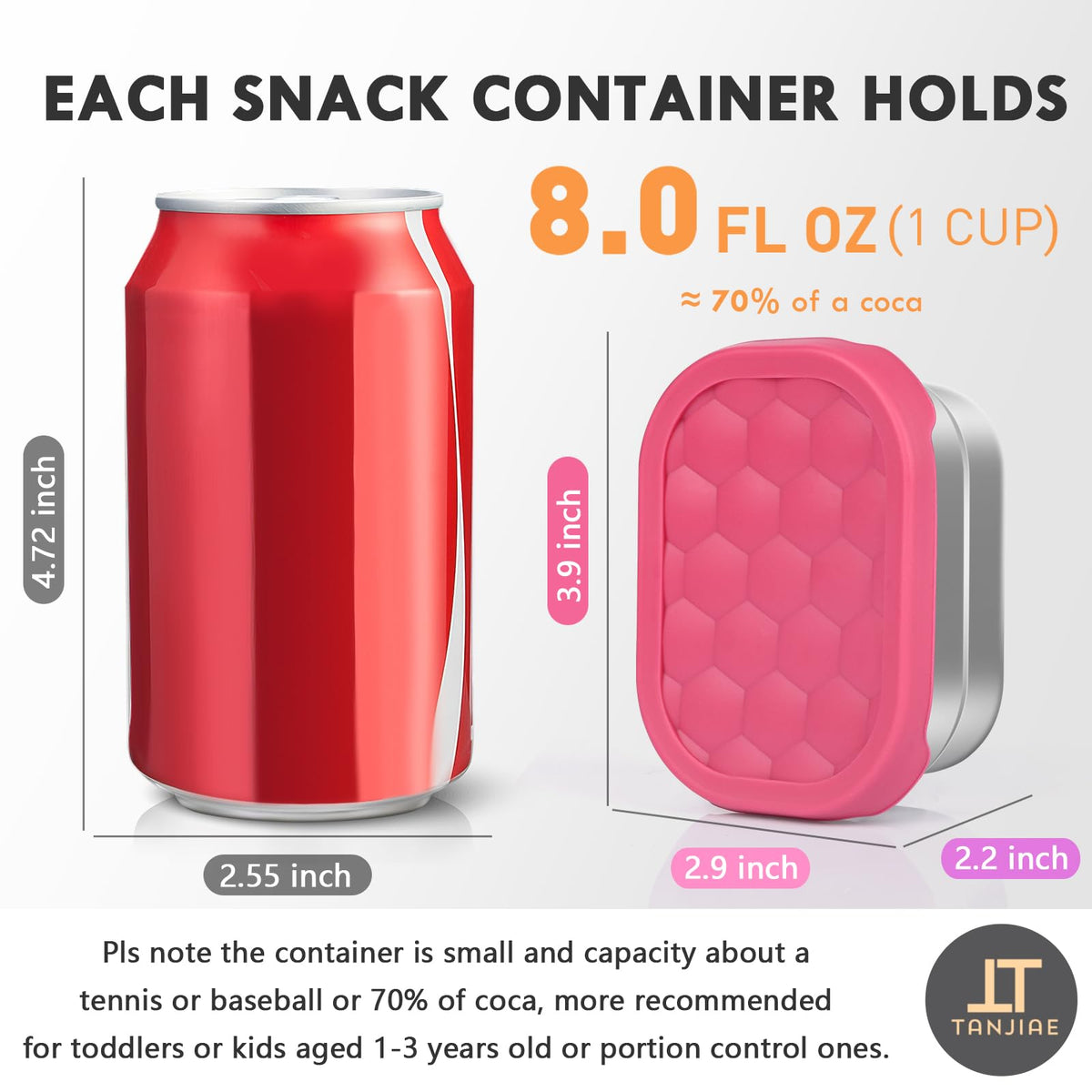 Tanjiae 8oz snack set shown for easy on-the-go portions.