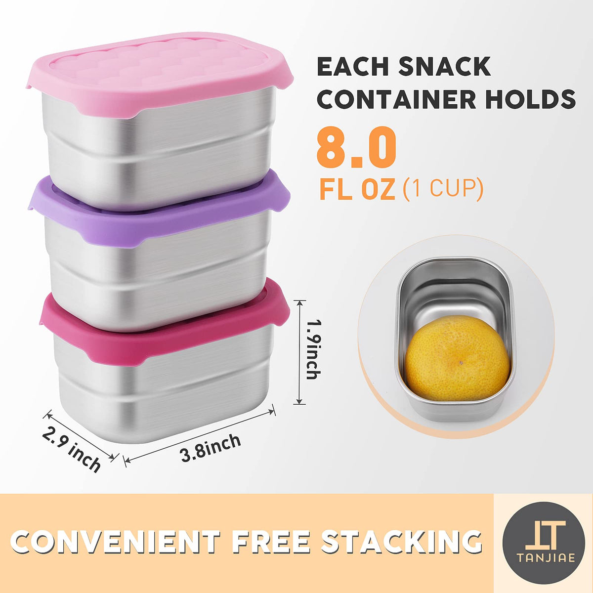 Tanjiae kids lunch box with soft silicone lid for easy opening.