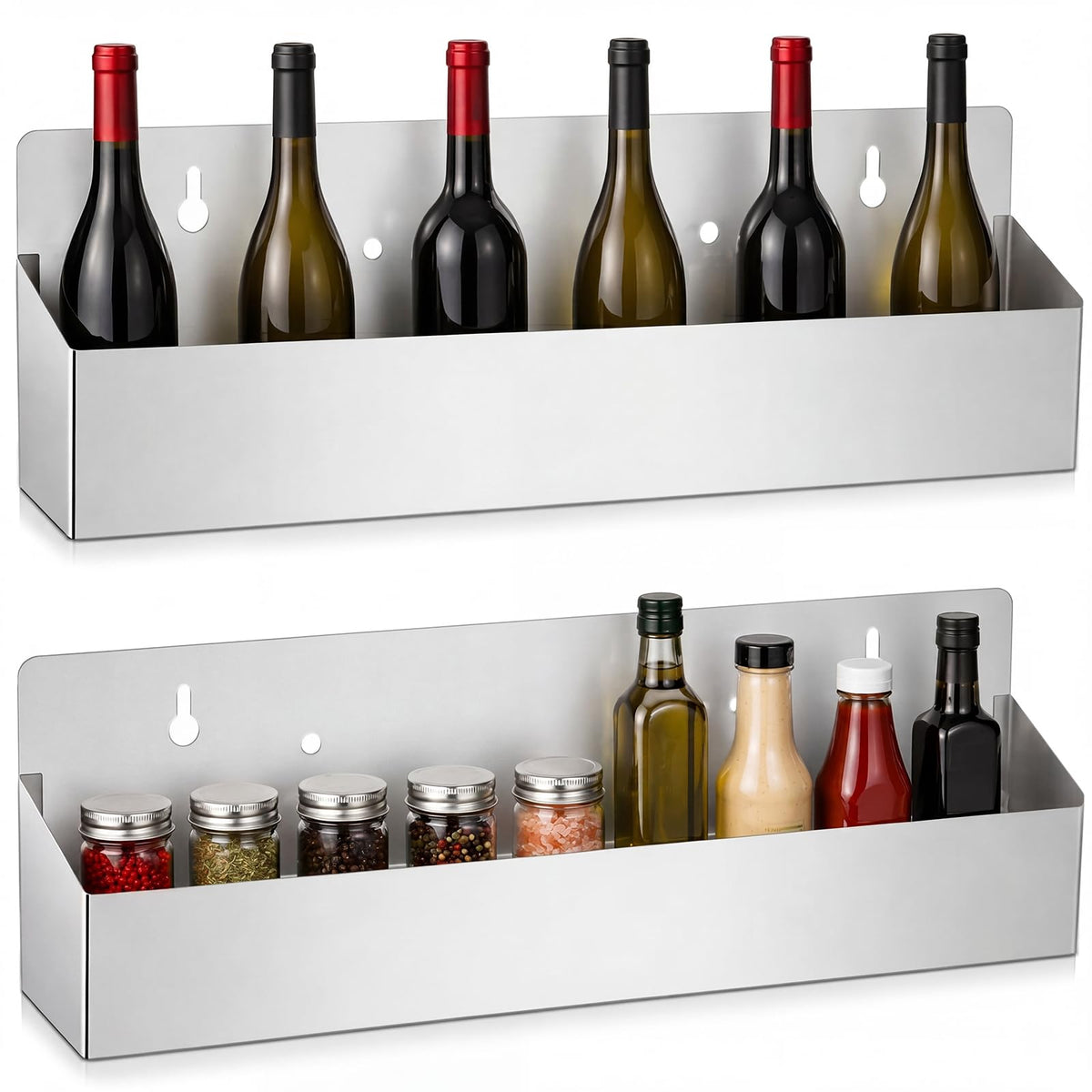 Tanlade 22-inch single speed rail bottle holder keeping bottles organized for bars.