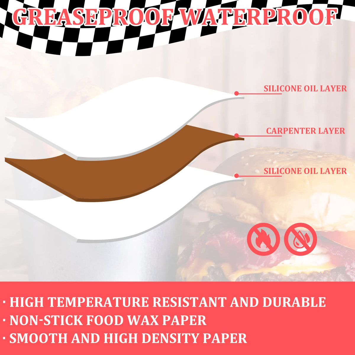 Tanlade grease-resistant deli paper closeup showing clean food handling and packaging.