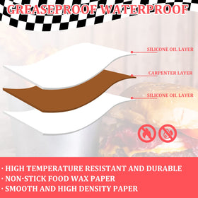 Tanlade grease-resistant deli paper closeup showing clean food handling and packaging.