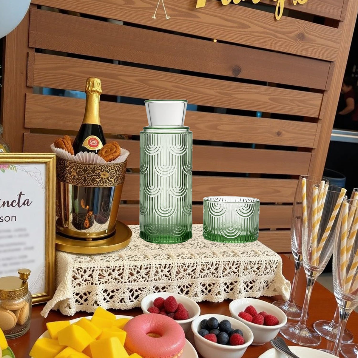 Compact TANMESSO 216 oz carafe for versatile storage and display.