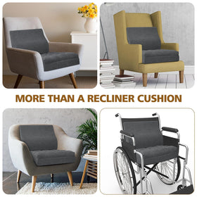 TANYOO recliner cushion in a seat view showing fit and coverage.