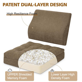 TANYOO recliner cushion with lumbar pillow attached for targeted lower-back support