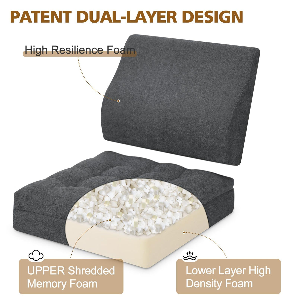 TANYOO recliner cushion with lumbar pillow for targeted back support.