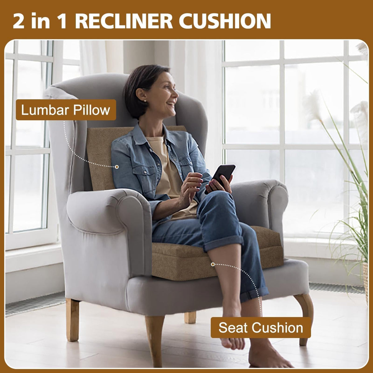TANYOO recliner cushion non-slip bottom keeps seat secure during long use