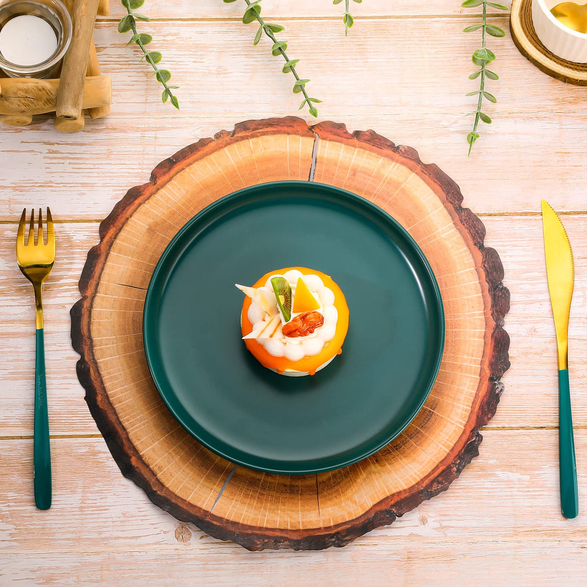 TaoBary 12x12 inch placemats fit standard dining tables.