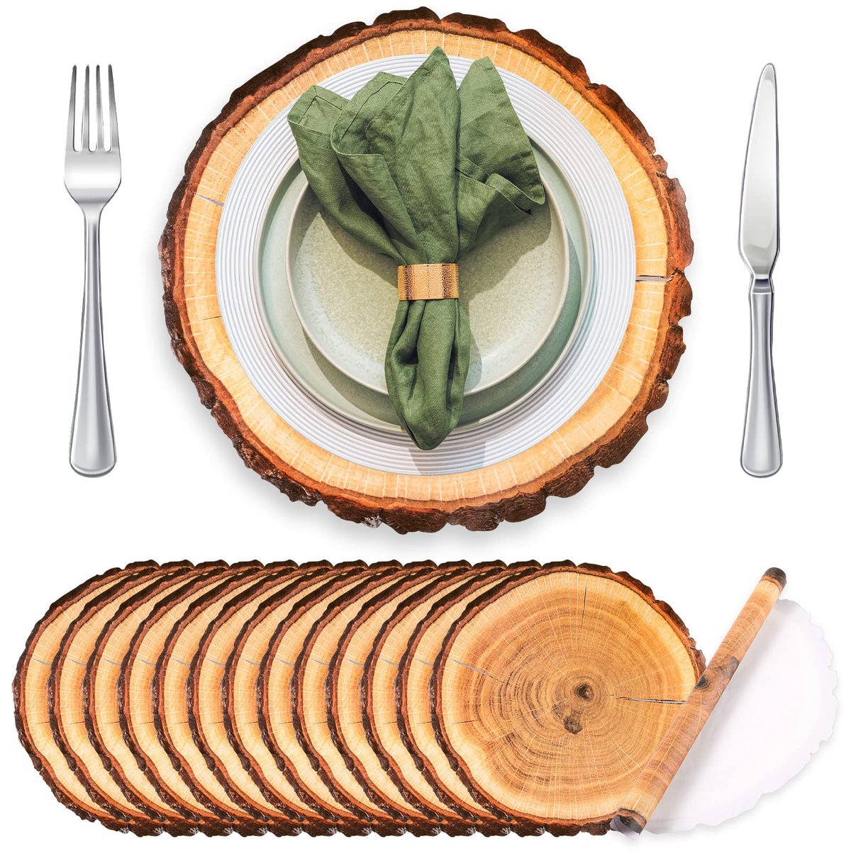 TaoBary wooden slice placemats pack of 100 for quick post-event cleanup.
