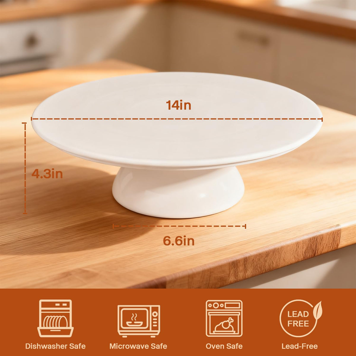 TAOCIGOU ceramic cake stand dessert display with smooth cutting surface.