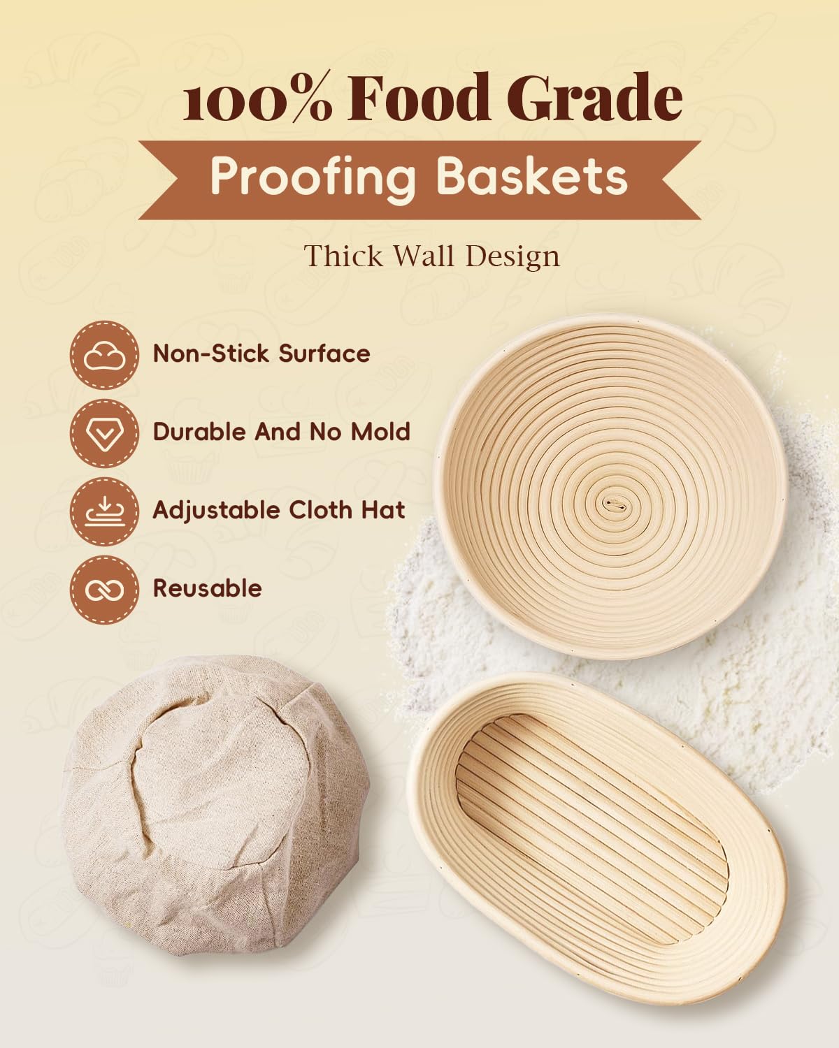 TAOMAND bread sling assists gentle loaf transfer from basket to oven